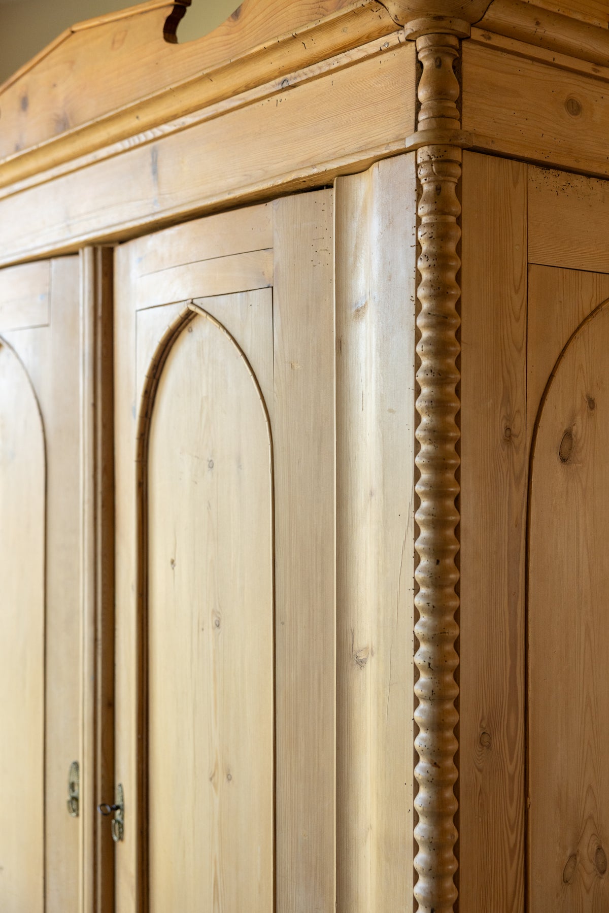 Monumental Antique Danish Pine Armoire | 18th/19th Century Scandinavian Wardrobe | European Pine Cabinet