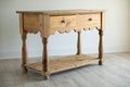 Vintage Pine Work Table | Farmhouse Kitchen Prep Island Table | Pine Potboard Table | European Farmhouse Console Table 37.5” Tall