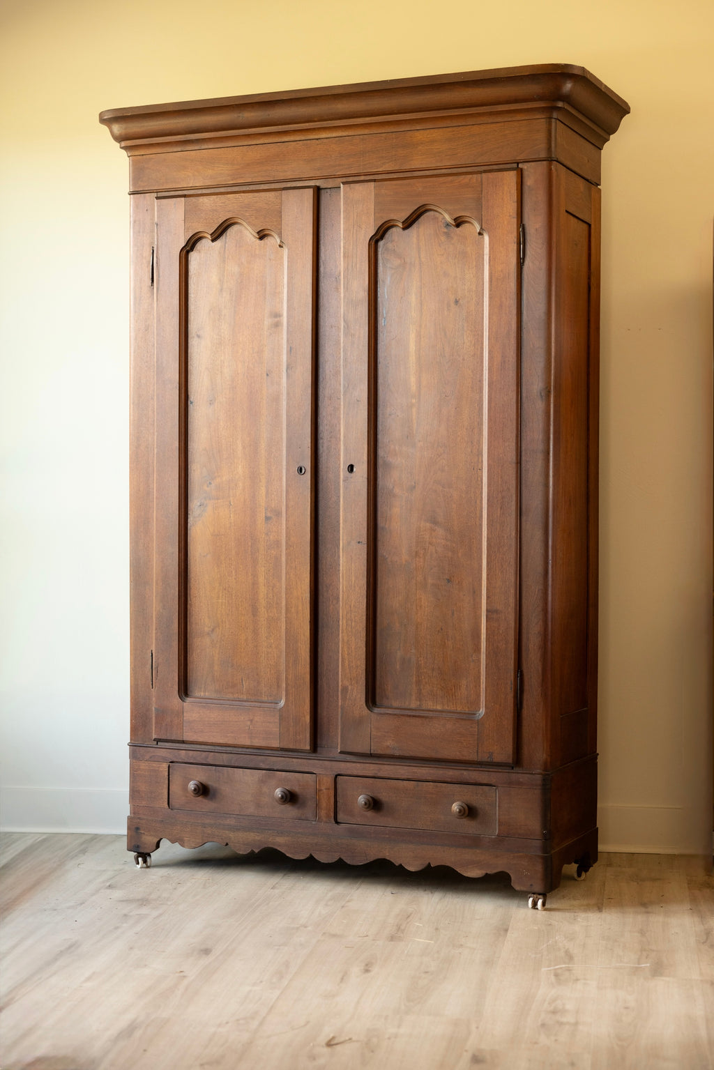 Antique American Walnut Knock-Down Wardrobe | 19th Century Armoire