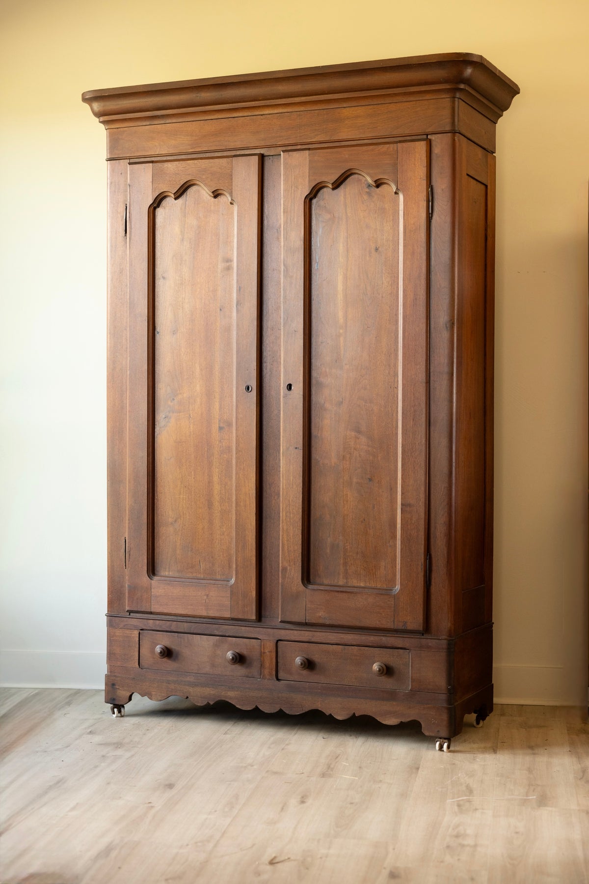 Antique American Walnut Knock-Down Wardrobe | 19th Century Armoire