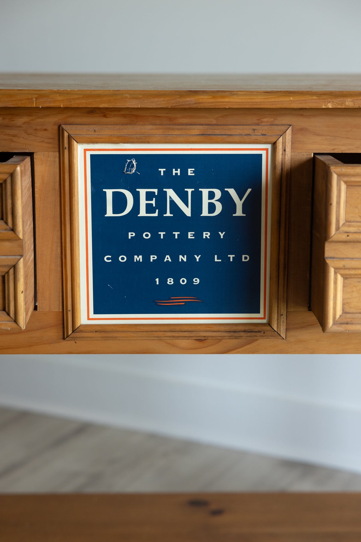 Vintage English Pine Denby Pottery Work Table | Shop Counter | Kitchen Island