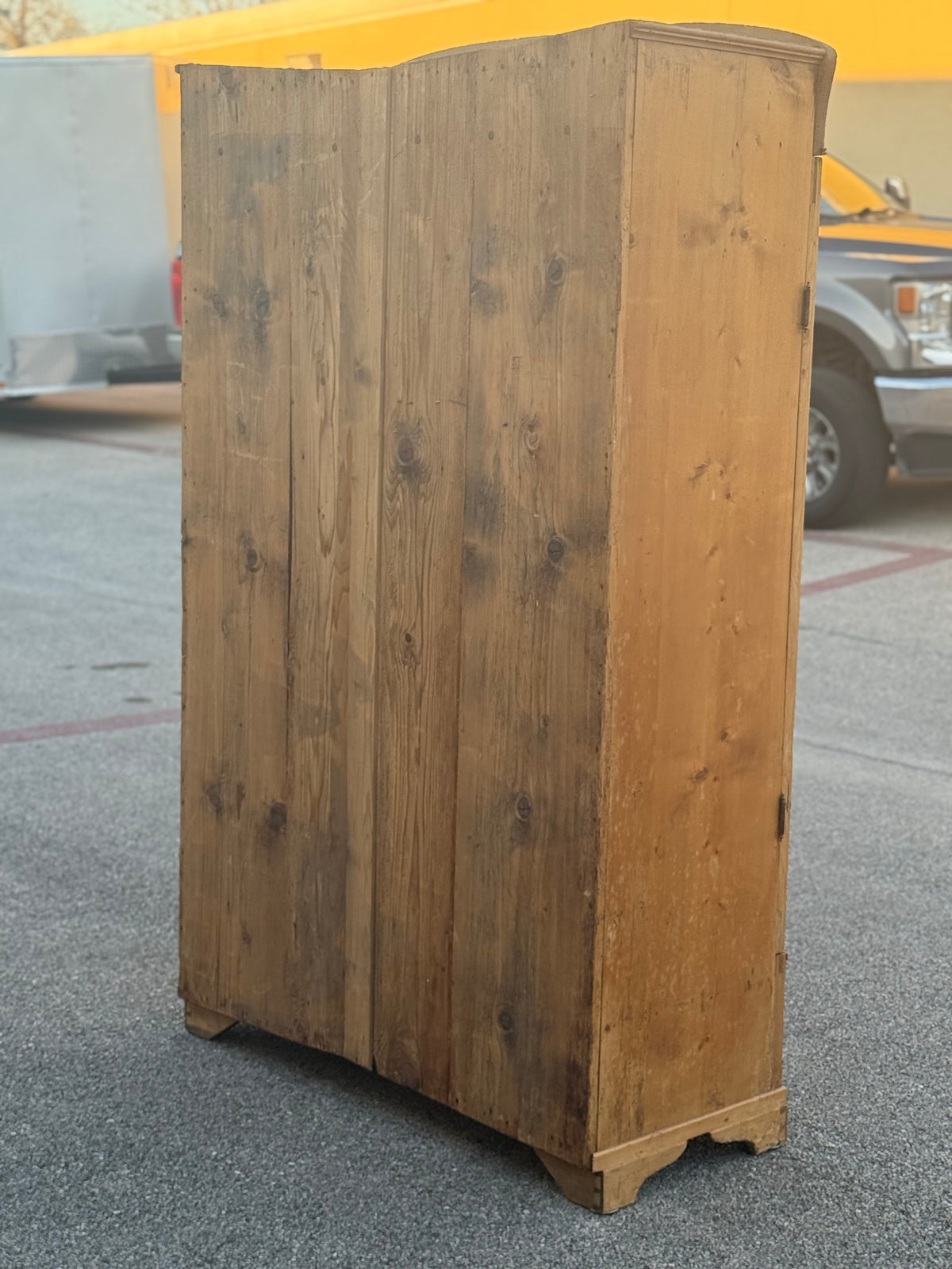 Antique Primitive Danish Pine Armoire | European Farmhouse Linen Cabinet | Scandinavian Pantry Cupboard | Rustic Wardrobe Storage