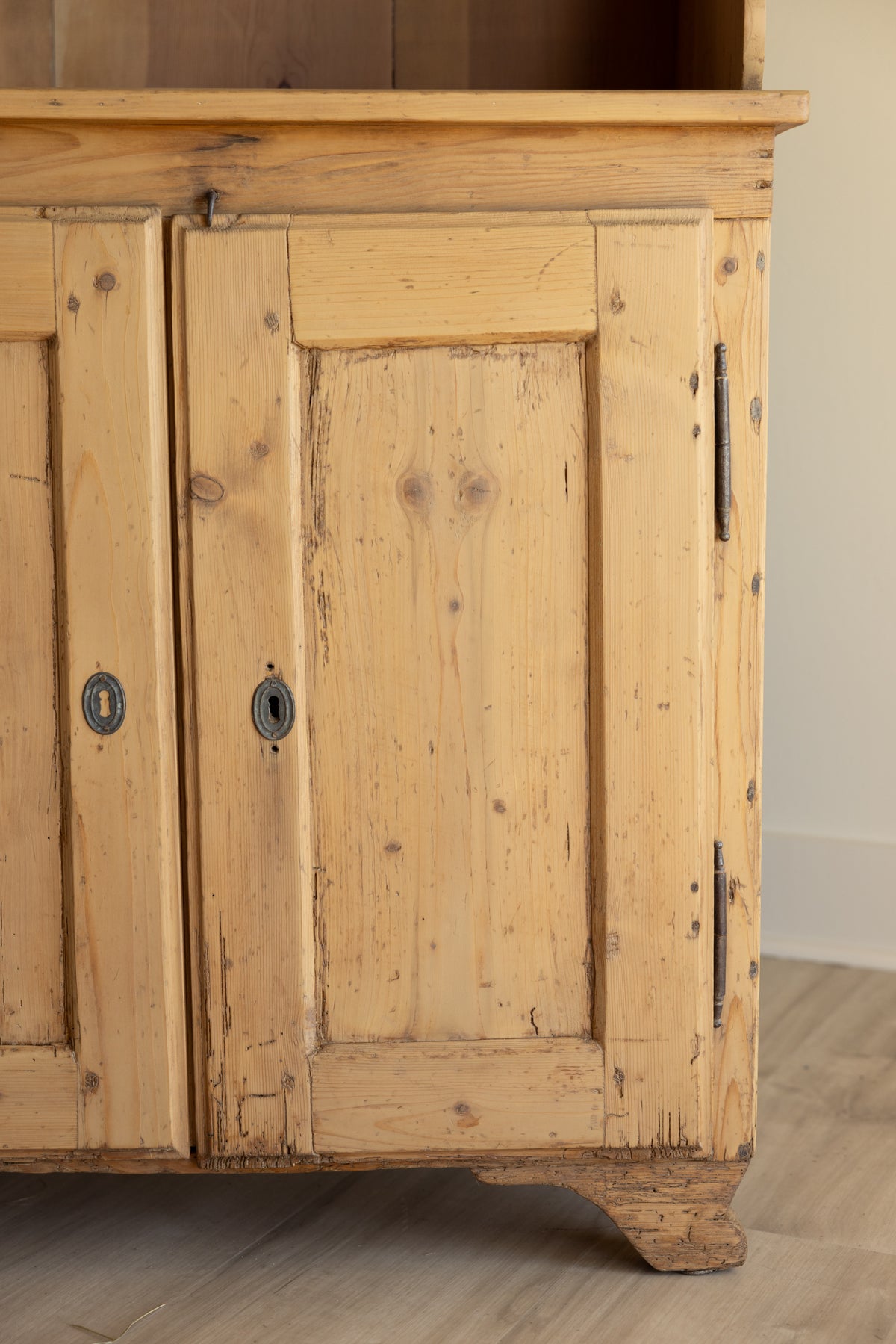 Antique Pine Welsh Dresser | 19th Century Pine Hutch | European Farmhouse Cupboard | Primitive Pine Plate Rack