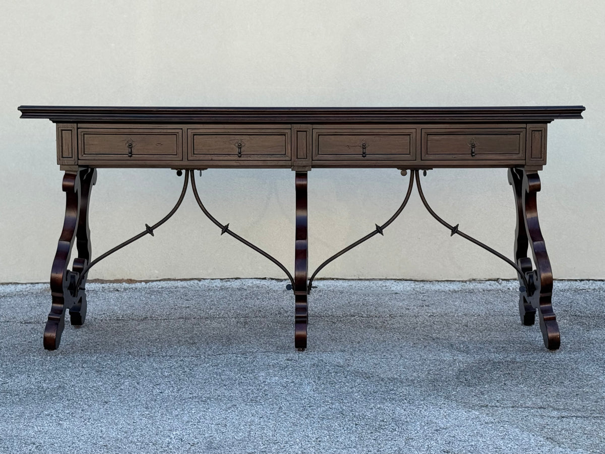 Vintage Italian Lyre Base Console Table | Theodore Alexander Sardinia Collection