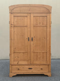 Antique Primitive Danish Pine Armoire | European Farmhouse Linen Cabinet | Scandinavian Pantry Cupboard | Rustic Wardrobe Storage