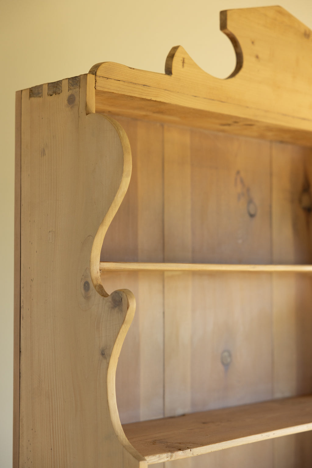 Antique Pine Welsh Dresser | 19th Century Pine Hutch | European Farmhouse Cupboard | Primitive Pine Plate Rack