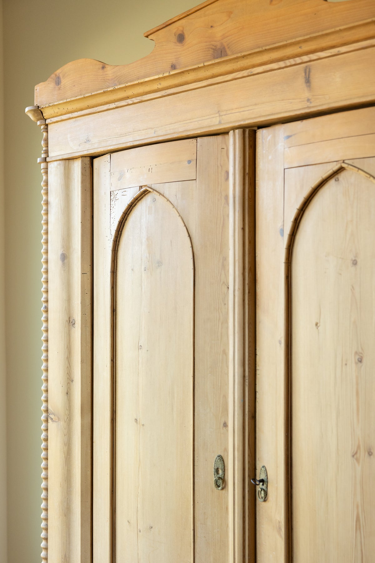 Monumental Antique Danish Pine Armoire | 18th/19th Century Scandinavian Wardrobe | European Pine Cabinet