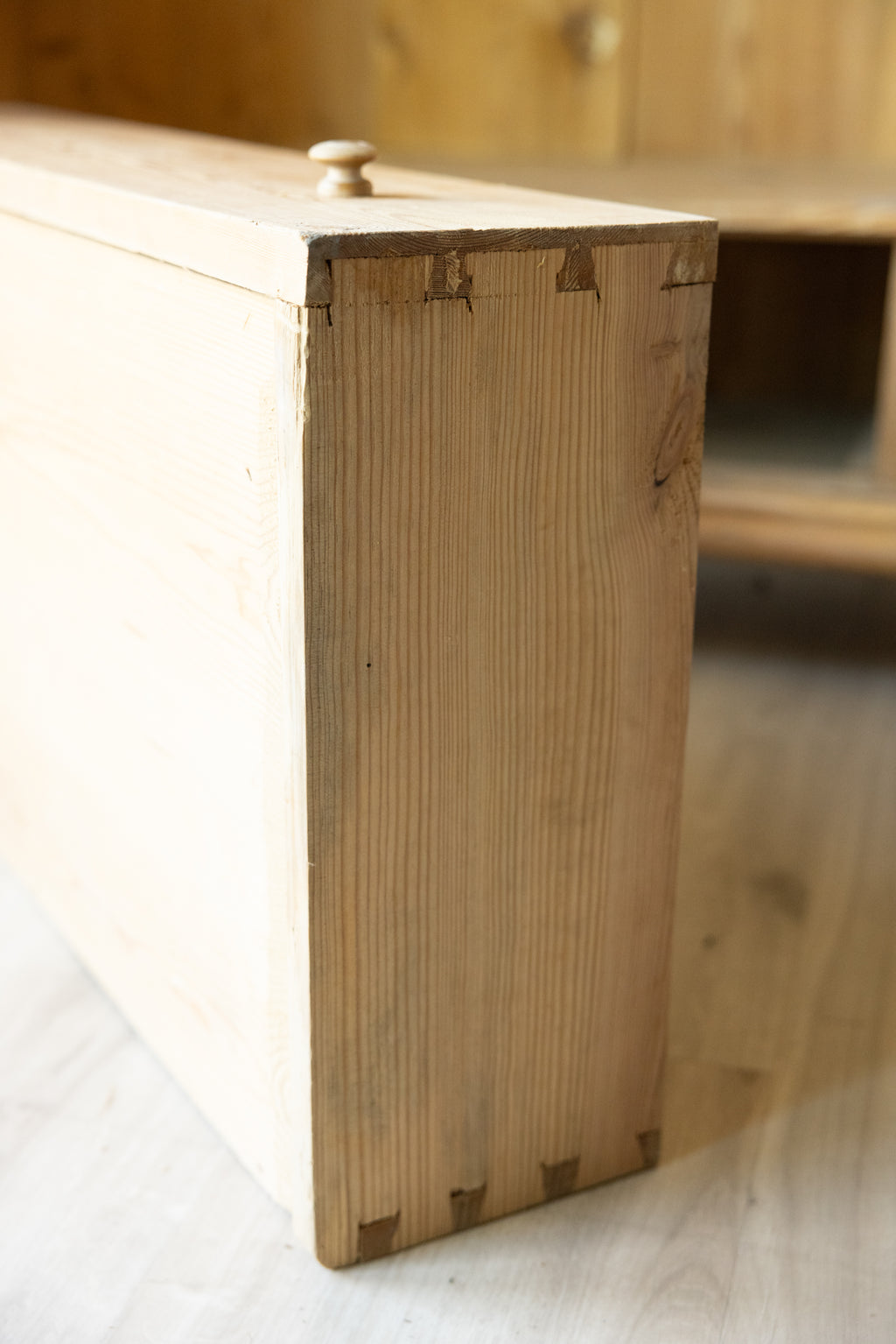 19th-Century Antique Pine Armoire | European Wardrobe Linen Cupboard
