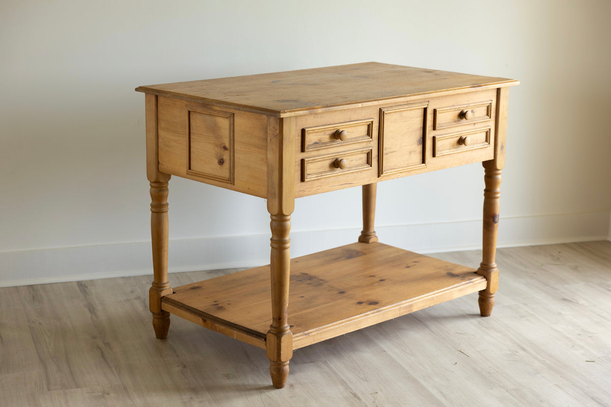 Vintage English Pine Denby Pottery Work Table | Shop Counter | Kitchen Island