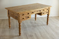 Antique English Pine Work Table | 6 Drawer Farmhouse Kitchen Island | Primitive Pine Desk | European Country Console