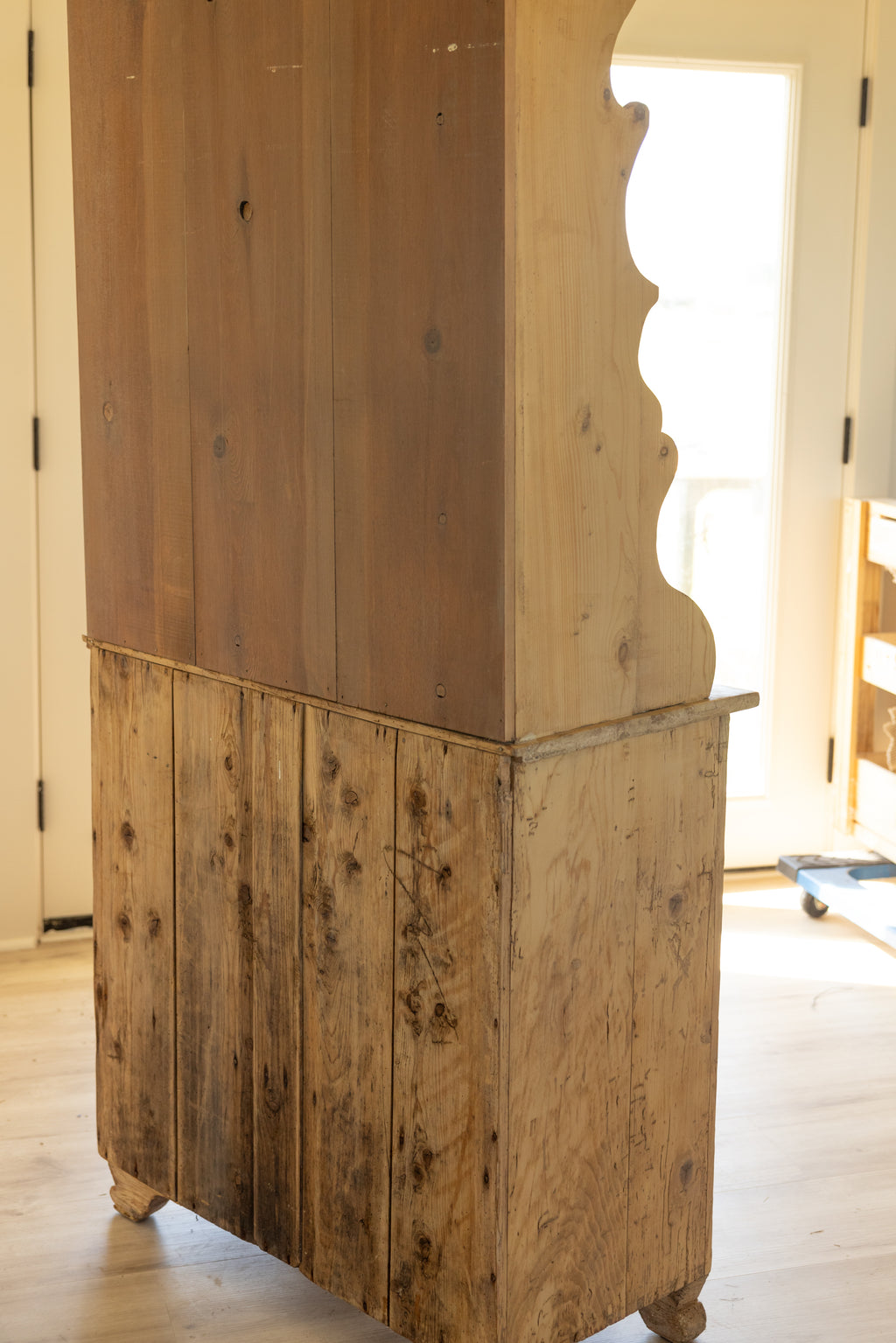Antique Pine Welsh Dresser | 19th Century Pine Hutch | European Farmhouse Cupboard | Primitive Pine Plate Rack