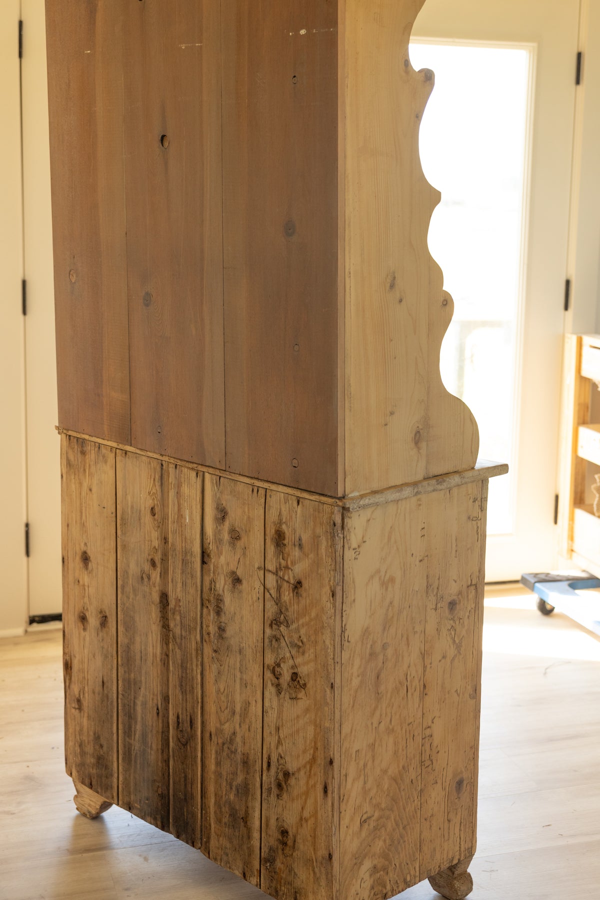 Antique Pine Welsh Dresser | 19th Century Pine Hutch | European Farmhouse Cupboard | Primitive Pine Plate Rack