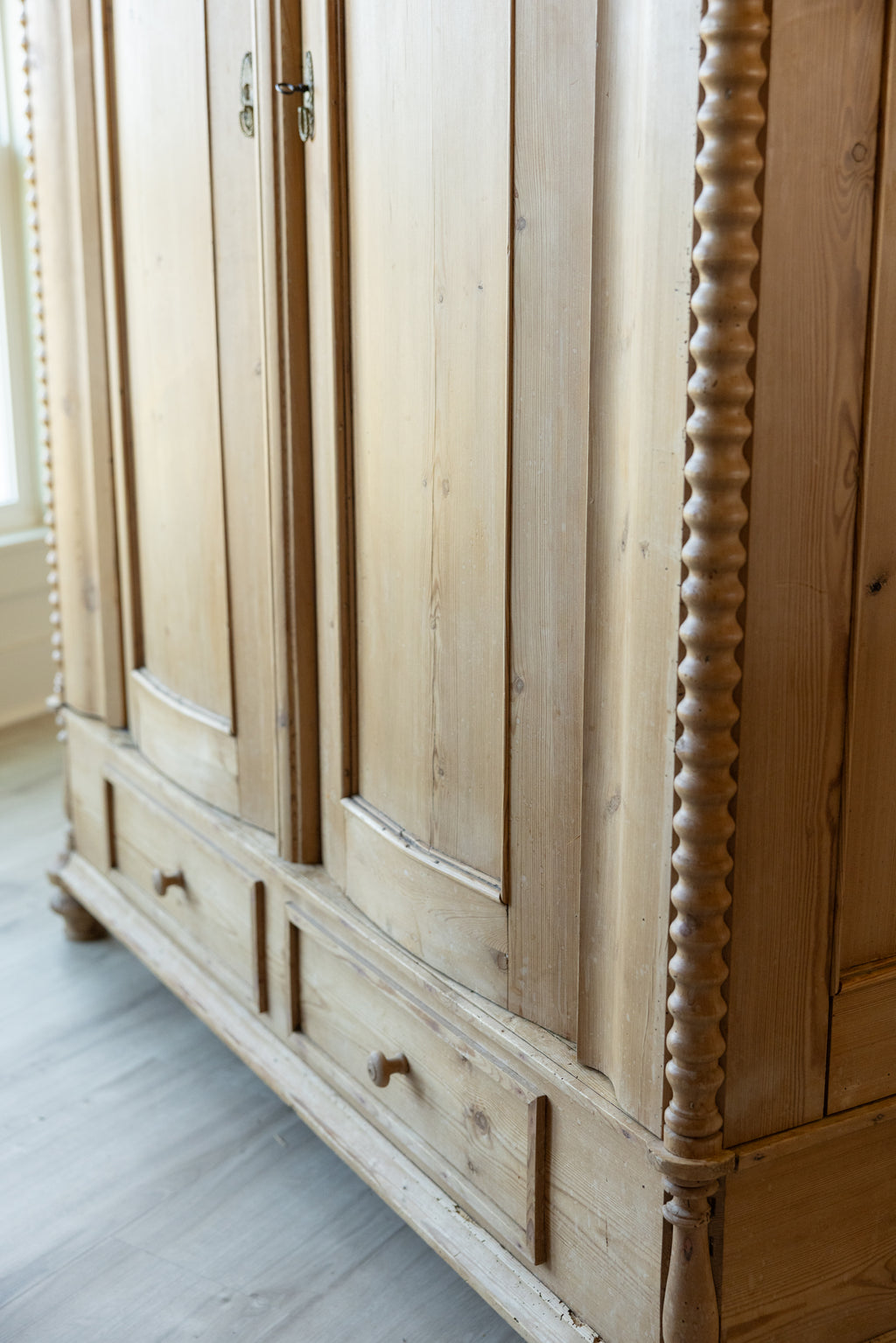 Monumental Antique Danish Pine Armoire | 18th/19th Century Scandinavian Wardrobe | European Pine Cabinet