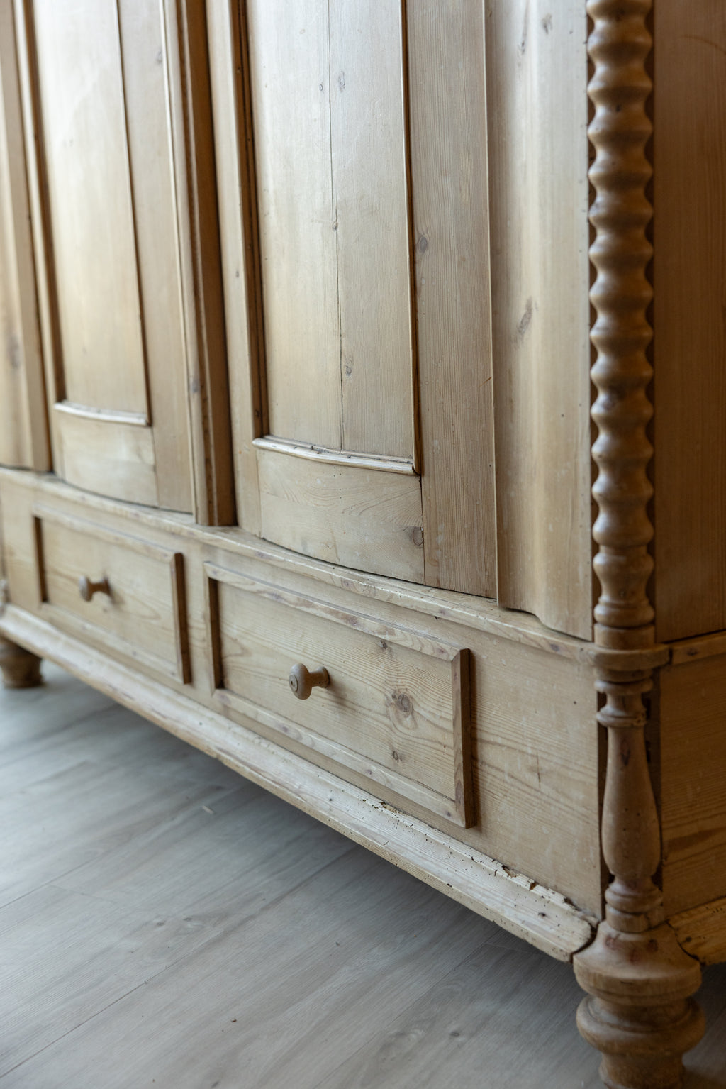 Monumental Antique Danish Pine Armoire | 18th/19th Century Scandinavian Wardrobe | European Pine Cabinet