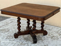 Antique Barley Twist Kitchen Dining Table – Hand-Carved Victorian Oak