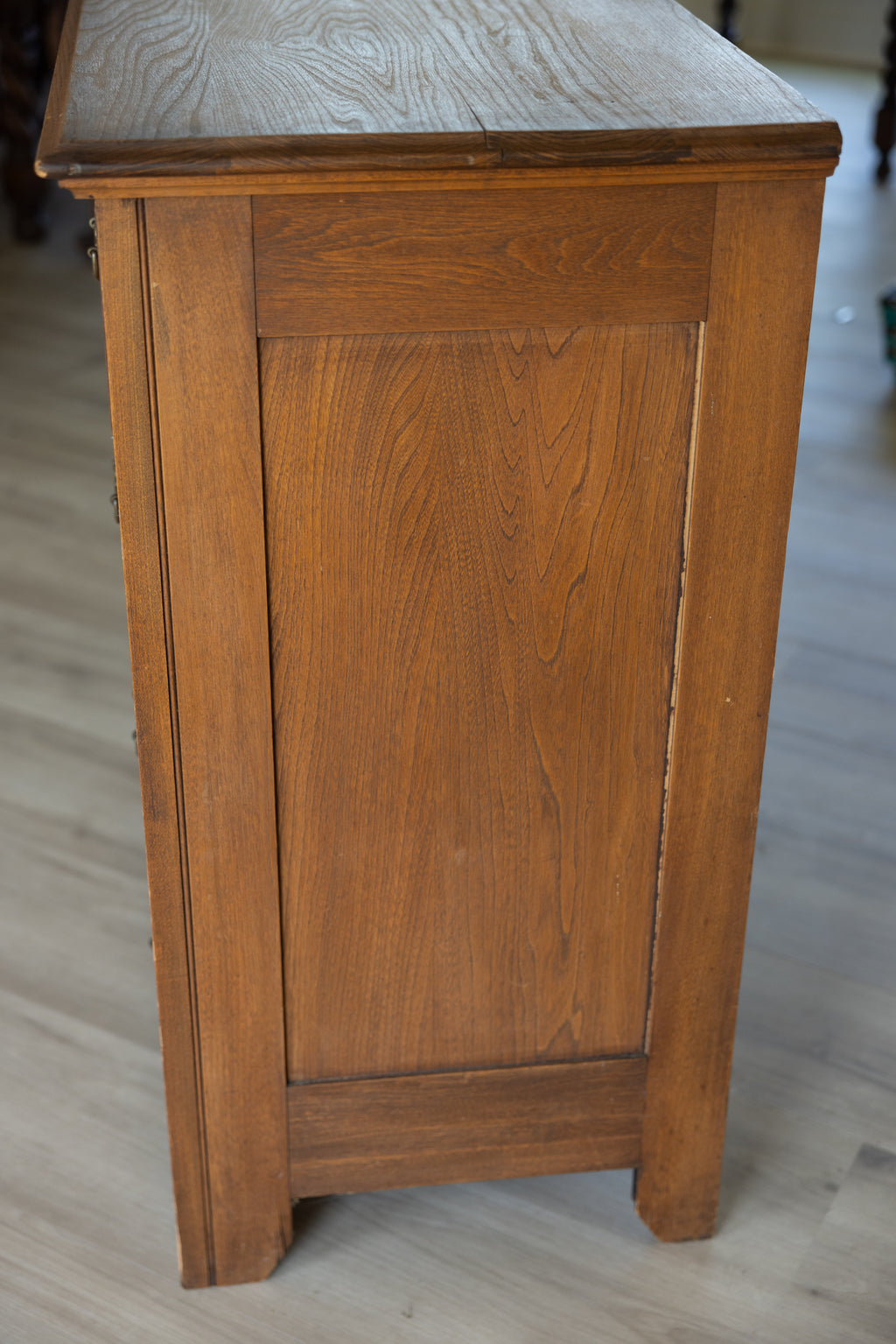 Antique Oak Chest of Drawers | Farmhouse Tall Dresser | Dovetailed Five Drawer Chest | Vintage Oak Storage
