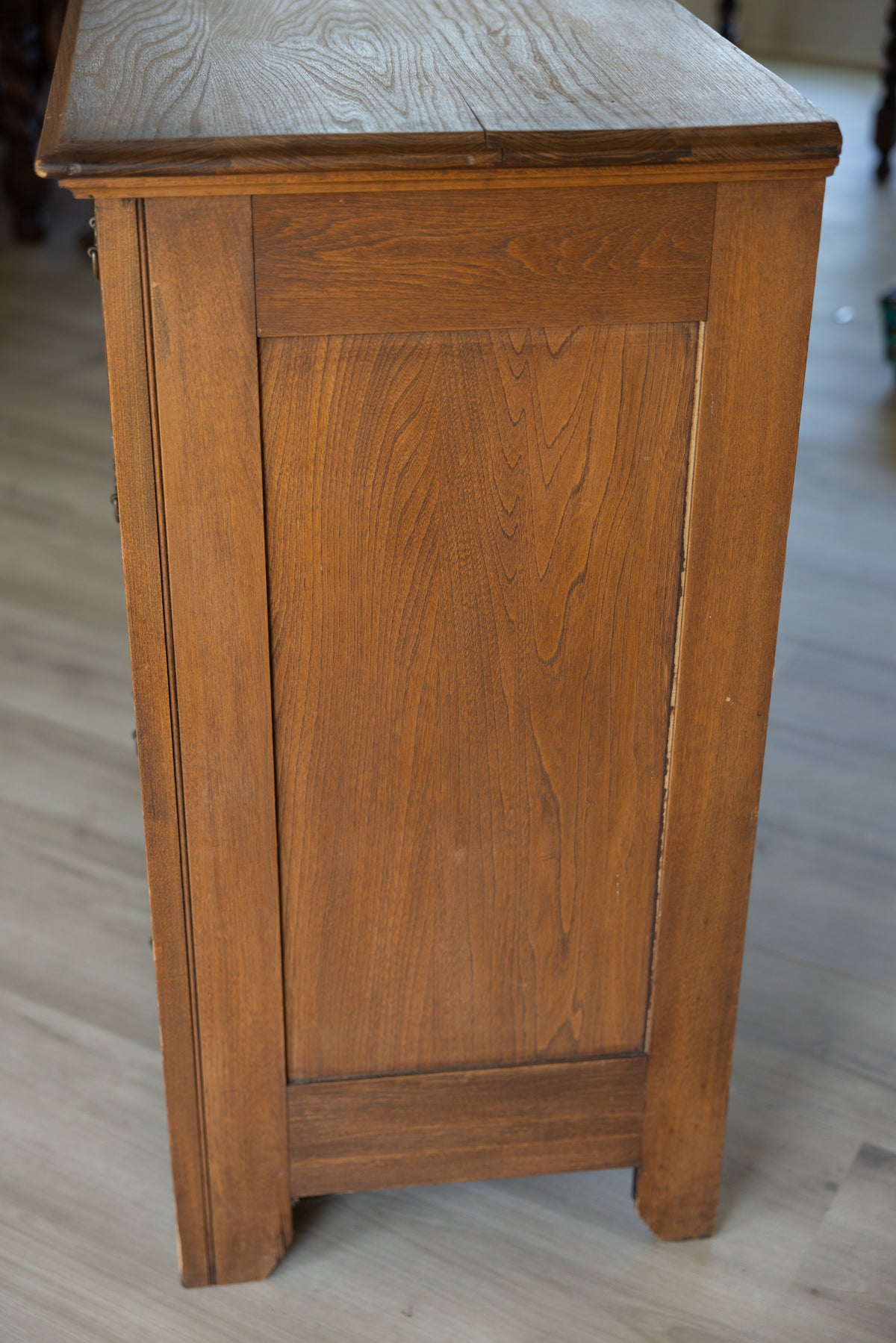 Antique Oak Chest of Drawers | Farmhouse Tall Dresser | Dovetailed Five Drawer Chest | Vintage Oak Storage