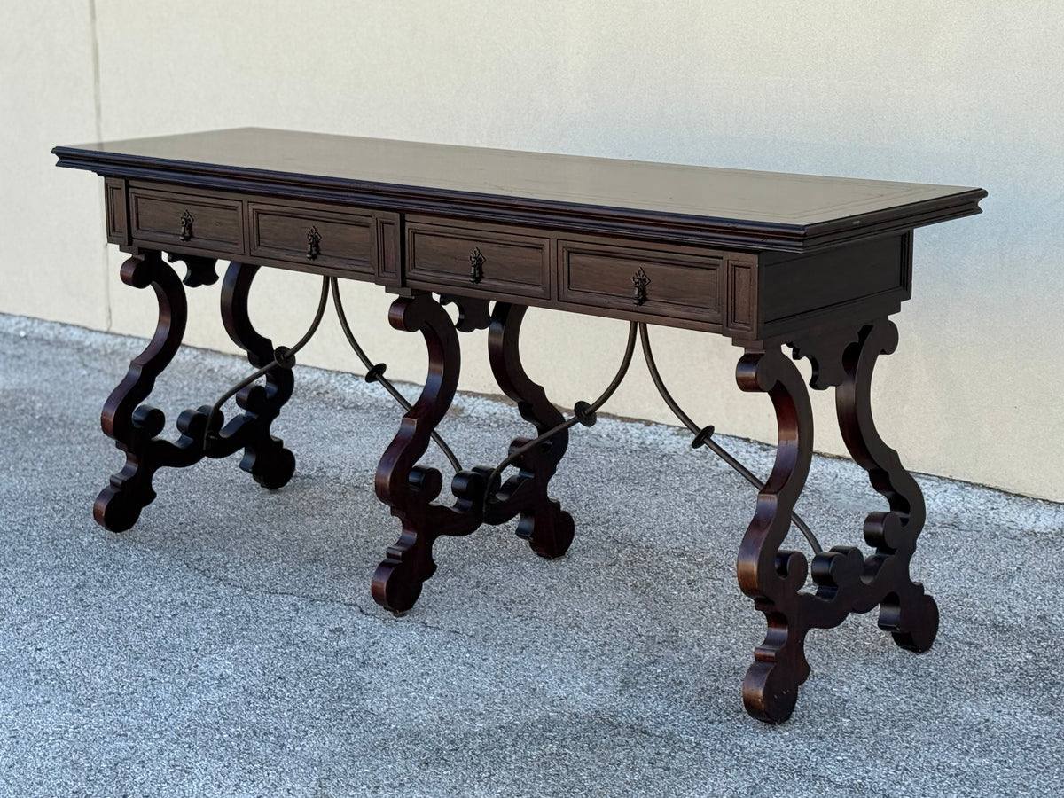 Vintage Italian Lyre Base Console Table | Theodore Alexander Sardinia Collection