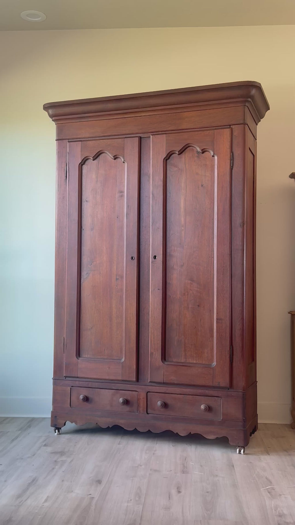 Antique American Walnut Knock-Down Wardrobe | 19th Century Armoire